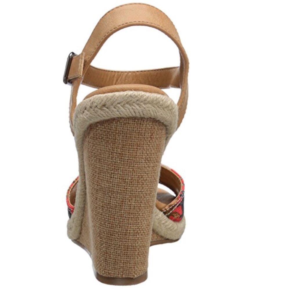 NIB Floral Print Espadrille Platform Wedge Sandal - Picture 4 of 5